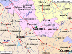 карта Саранска. Фото www.mojgorod.ru