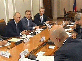 Путин на встрече с журналистами. Фото НТВ (с)
