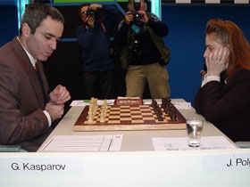 Гарри Каспаров и Юдит Полгар. Фото с сайта www.chessportal.ru