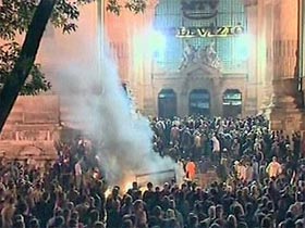 Беспорядки в Будапеште. Кадр НТВ