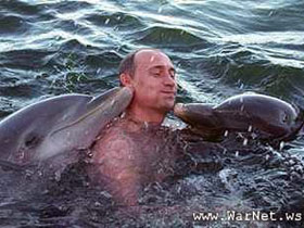 Путин и дельфинчики. Фото: warnet.ws (c)