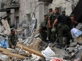 Грузинские военные в Гори. Фото с сайта yahoo.com