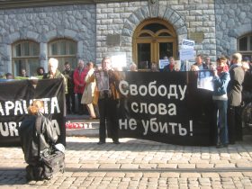 Митинг памяти Магомеда Евлоева в Хельсинки. Фото Анны Орловой/Собкор®ru.