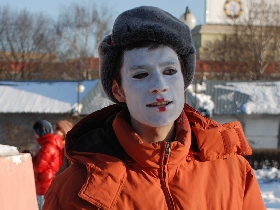 Мим, акция протеста против сноса ЦДХ и Парка искусств. Фото Каспарова.Ru