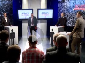 Дебаты на выборах в КС. Кадр трансляции на сайте www.tvrain.ru