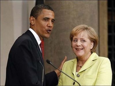Барак Обама и Ангела Меркель. Фото: shorec.livejournal.com