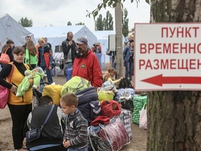 Пункт размещения беженцев с Донбасса. Публикуется в блоге автора
