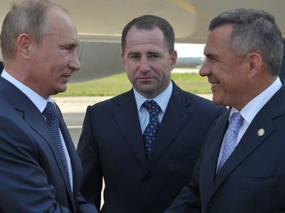 Президенты Путин и Минниханов. Фото: visualrian.ru