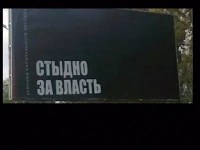 Плакат "Стыдно за власть". Фото: tlttimes.ru