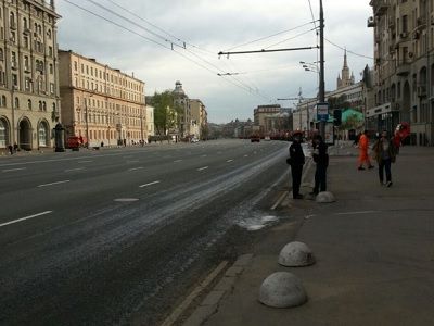 Перекрытие движения в Москве из-за репетиции парада. Фото: Каспаров.Ru