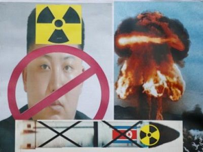 Ким Чен Ын — ядерный шантажист (южнокорейский плакат). Фото: ru.investing.com