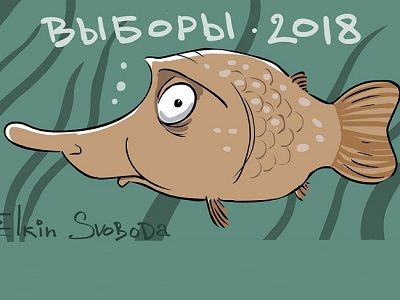 Щука, Путин и выборы-2018. Карикатура: С. Елкин, svoboda.org, facebook.com/sergey.elkin1