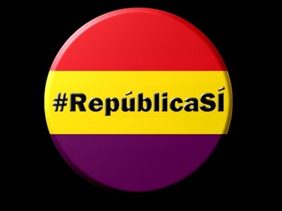 "Республике - да!" (значок на фоне цветов Испанской Республики). Источник - twitter.com/sabela_1973