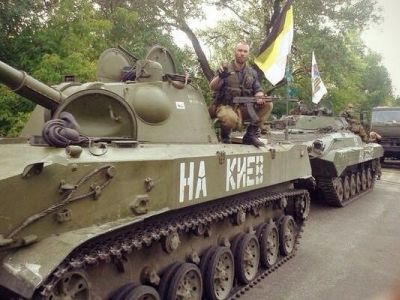 ЛДНРовско-"ихтамнетовский" танк "На Киев!" (2014 г.) Фото: russianpulse.ru