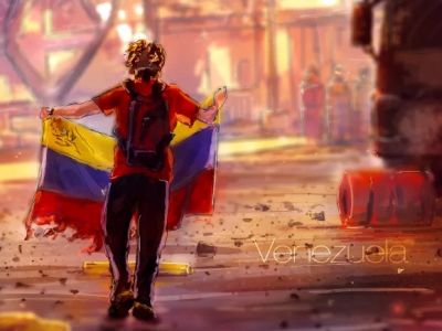Революция в Венесуэле. Иллюстрация: kittysanders.com