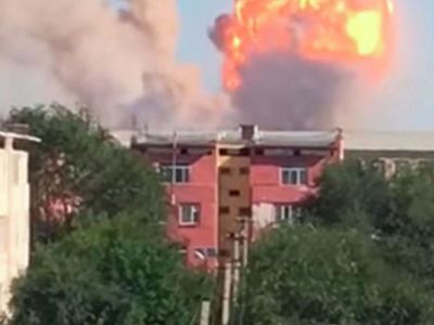 Взрыв в Арысе, Казахстан. Скриншот: видео очевидца
