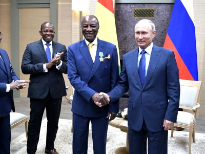 Президент Гвинеи Альфа Конде и В.Путин. Фото: kremlin.ru