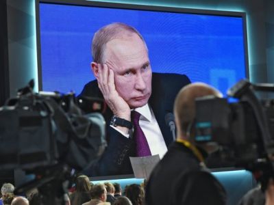 Владимир Путин на пресс-конференции. Источник фото: Открытые медиа