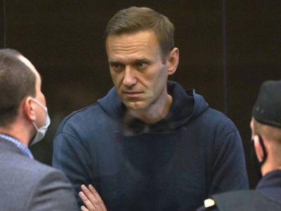 Алексей Навальный в зале суда. Фото: t.me/virus_novosti