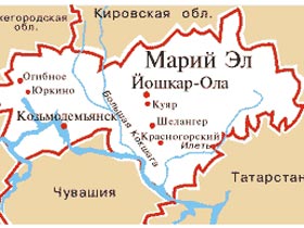 Карта Республики Марий Эл. Фото с сайта ktz.ru