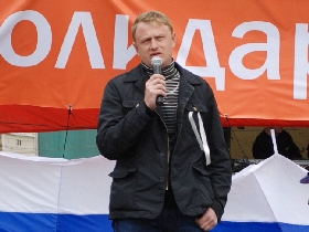 Алексей Дымовский на митинге "Солидарности". Фото Каспарова.Ru