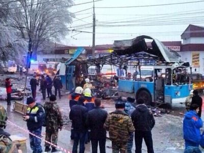 Взрыв троллейбуса в Волгограде. Фото: twitter.com