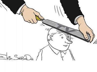 Телевизионное оболваниевание. Карикатура С.Елкина, источник - https://www.facebook.com/sergey.elkin1