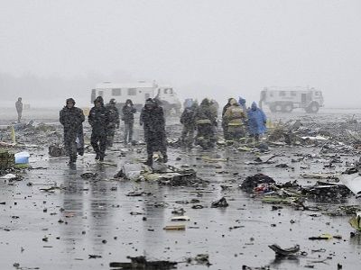 На месте катастрофа "Боинга" FlyDubai, Ростов, 19.3.16. Фото: dailymail.co.uk