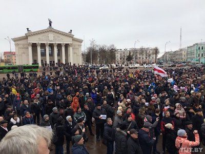 Протест против налога на "тунеядствов" в Белоруссии, Фото: news.tut.by