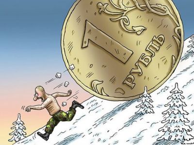 Путин и обвал рубля. Карикатура: lockerdome.com