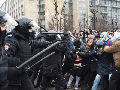 Акция протеста в Москве 23 января. Фото: Юрий Белят / "МБХ медиа"