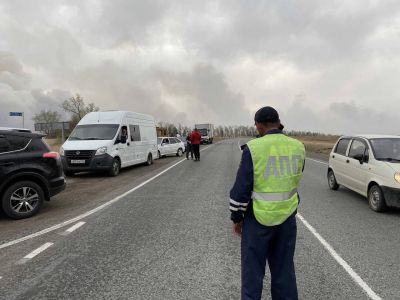 Участок федеральной трассы "Енисей" в Минусинском районе перекрыли из-за пожаров