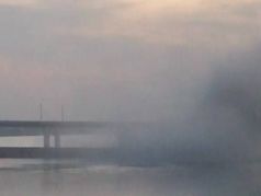 Антоновский мост в Херсоне, 29.08.22. Фото: t.me/chtddd