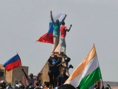 Прокремлевская акция в Ниамее (Нигер) после переворота. Фото: svoboda.org